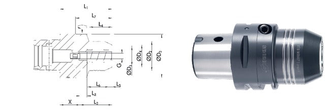 241430 C5/12 SCHUNK 241430 C5/12 Poligon száras kúpos befogó, Tendo E Compact hidroplasztikus befogó, rövid, G2,5 25.000 1/min fordulatszámnál