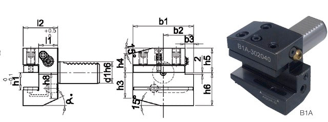 234901 25X20X40 PREMUS 234901 25X20X40 Szerszámtartó, jobbos, rövid, belső hűtéssel, B1 típus