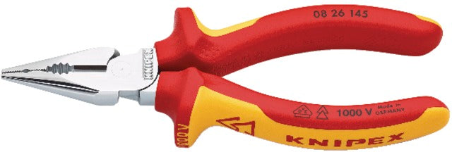 KNIPEX 554355145 VDE hegyes kombinált fogó, krómozott, többkomponensű burkolattal