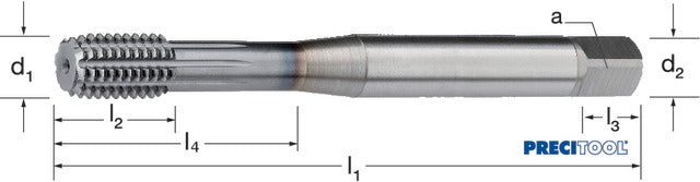 132680 M1,6 PREMUS 132680 M1,6 Gépi menetformázó, HSSE-Co8, TiCN, kenőhoronnyal