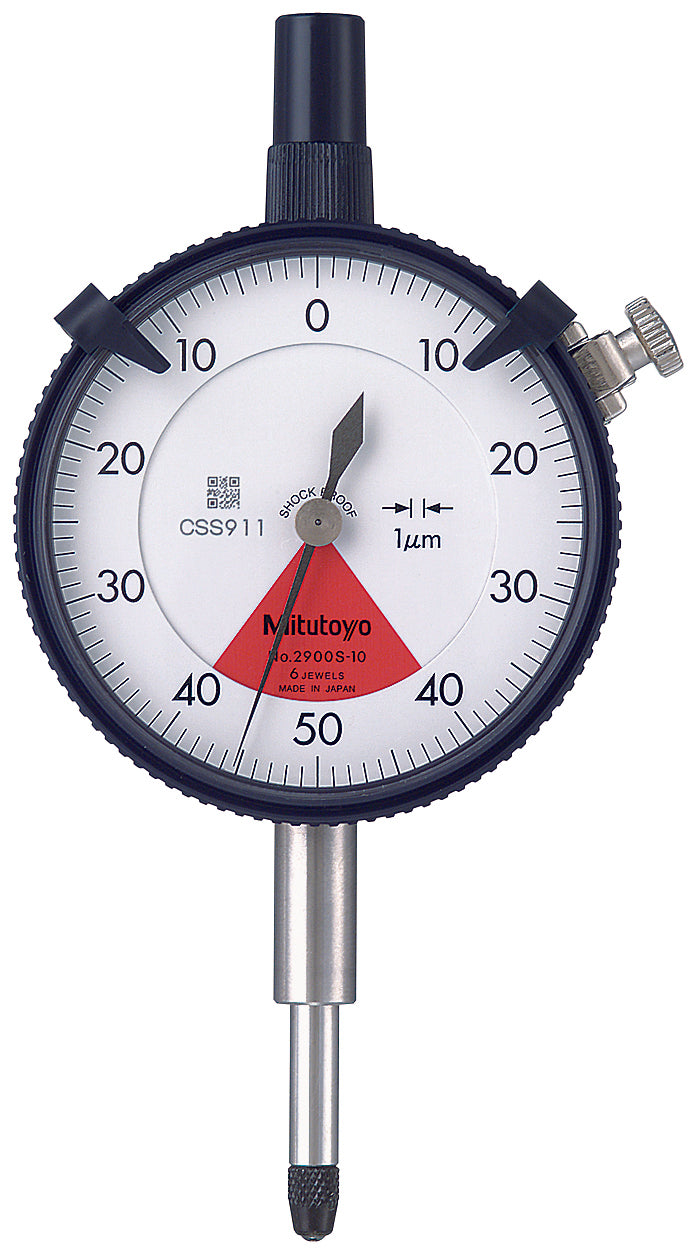MITUTOYO 2900SB-72 Dial Indicator, Lug Back, One Revolution 0,08mm, 0,001mm, Dustproof, Shockproof