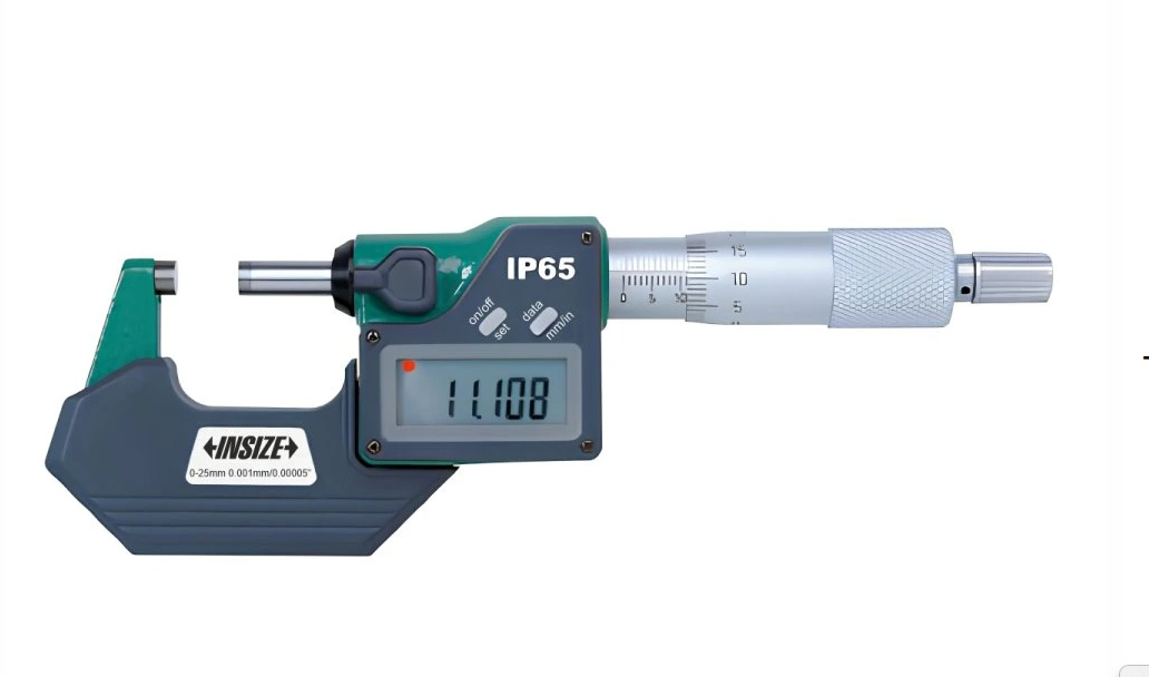 INSIZE 3101-50A 25-50mm/1-2" Digitális adatkimenetes IP65 vízálló külső mikrométer 25-50/0.001 mm