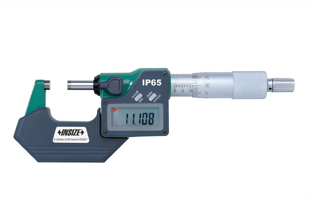 INSIZE 3101-75A 50-75mm/2-3" Digitális adatkimenetes IP65 vízálló külső mikrométer 50-75/0.001 mm