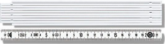 Gliederma stab, Kunststoff1 Meter weiss, mm-Teilung BMI