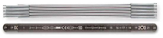 Gliederma stab, Aluminium2 Meter, schwarz, mm-Tlg,,BMI