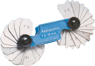 PRETEC Rádiuszsablon StahlR15,5-25, 15 Blatt, im Halter