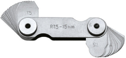 PRETEC Rádiuszsablon INOXR15,5-25, 15 Blatt, im Halter