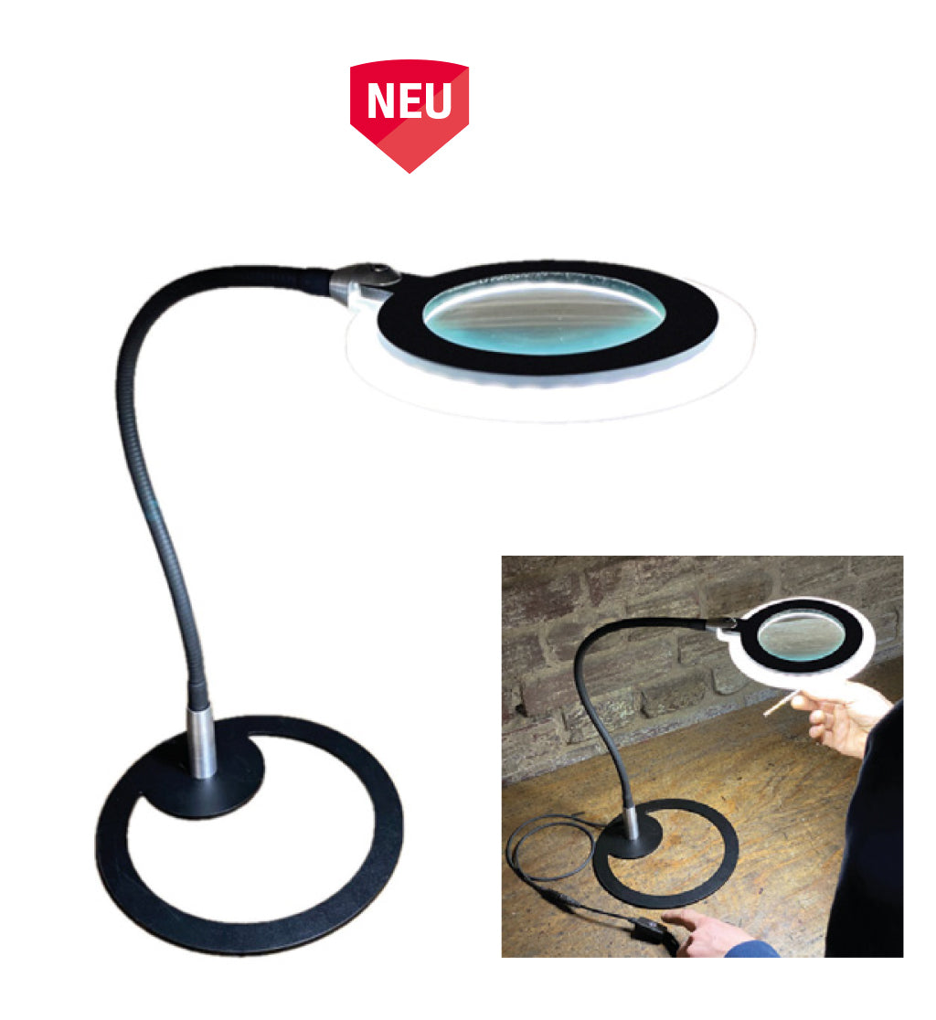 Lupenleuchte Slim, mit Klemmeund Magnetfu    B+B