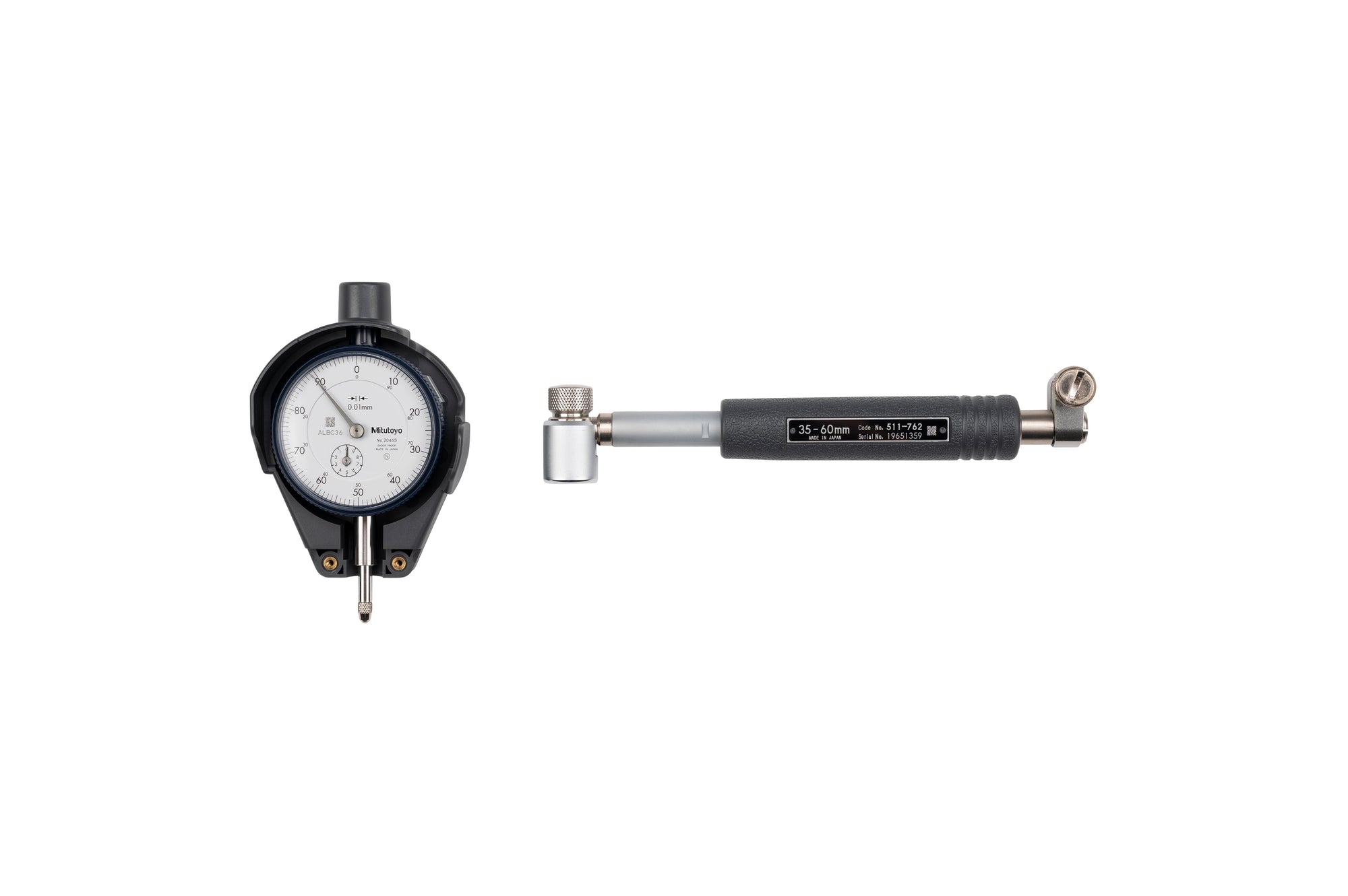 MITUTOYO 511-767 2-Point Inside Measuring Ins. Short Leg Bore Gauge, 35-60mm, 0mm