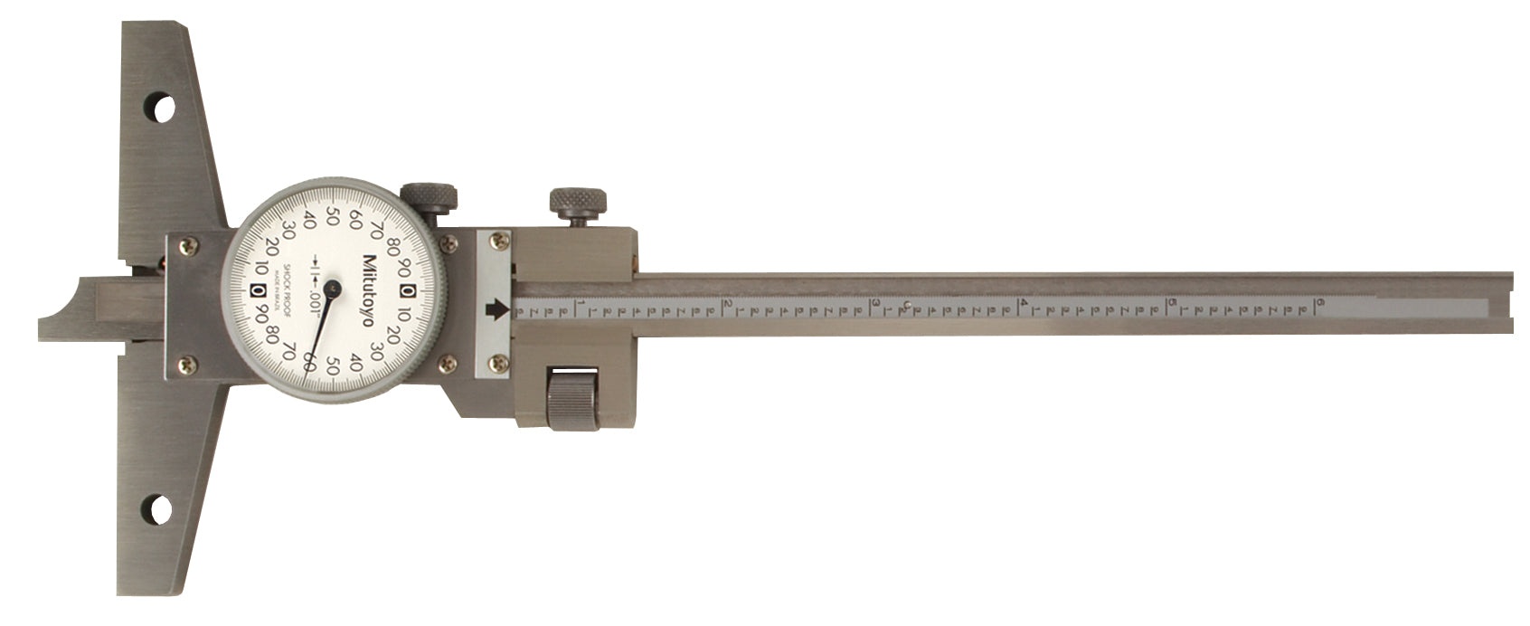 MITUTOYO 527-311-50 Dial Depth Gauge 0-6", With Fine adjustment