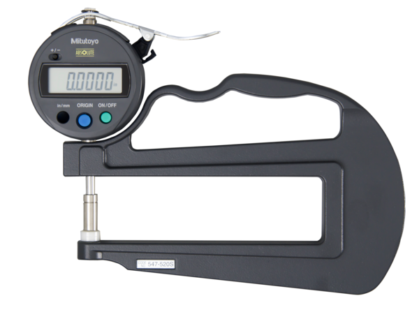 Mitutoyo -  547-520S ABS Digital Thickness Gauge with ID-S Inch/Metric, 0-0,47", 0,0005", 4,72" Throat