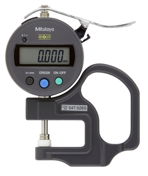 Mitutoyo -  547-526S ABS Digital Thickness Gauge with ID-S Inch/Metric, 0-0,47", 0,0001", Standard