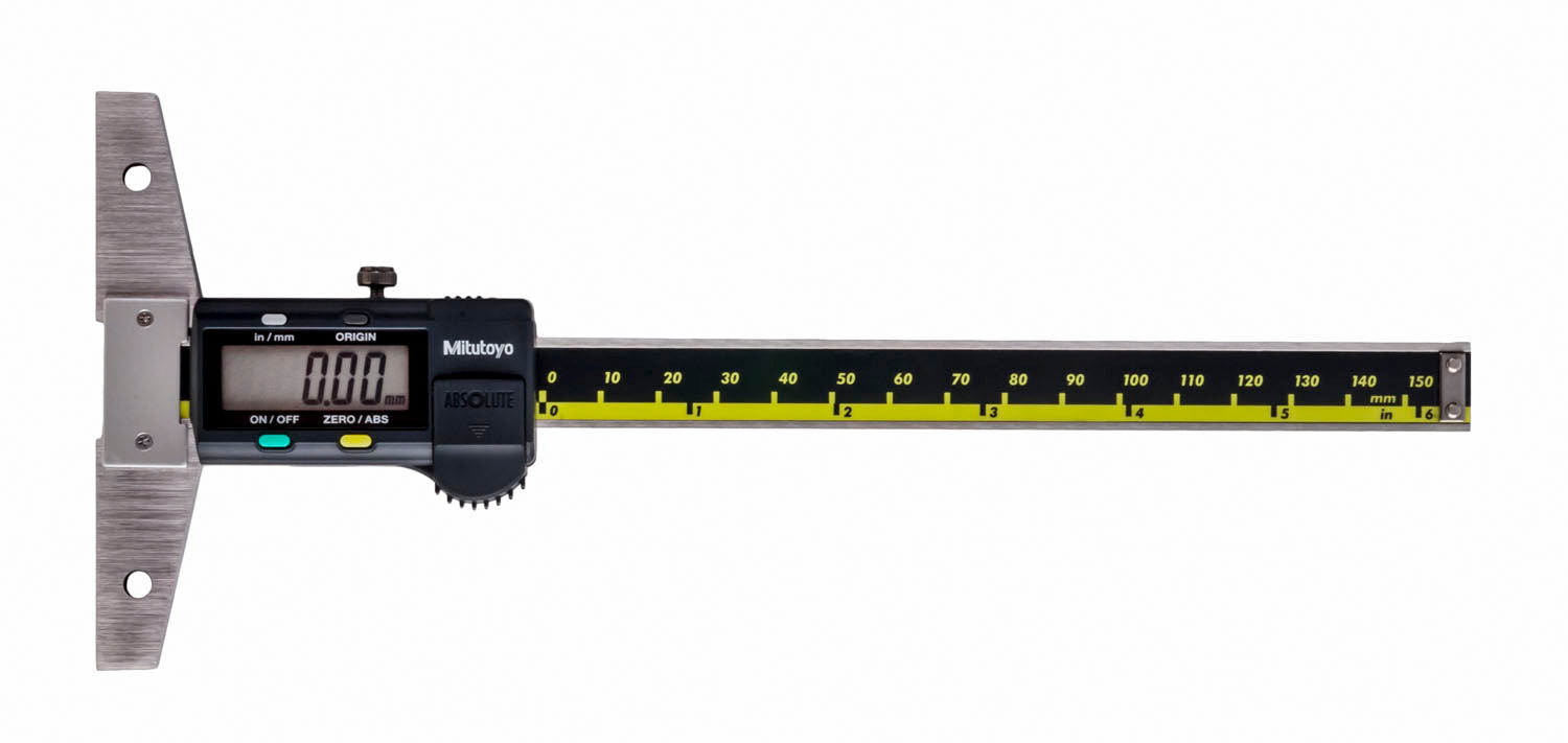 MITUTOYO 571-211-30 Digital ABS Depth Gauge, Inch/Metric 0-6"/0-150mm