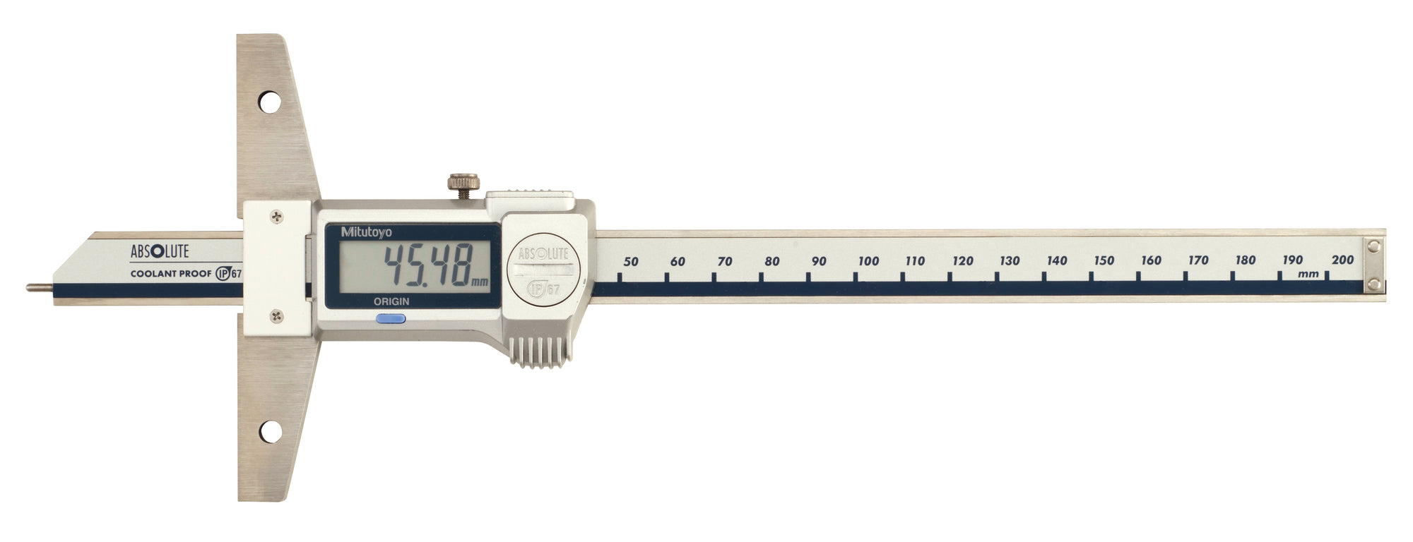 MITUTOYO 571-302-20 Digital ABS Depth Gauge IP67, Pin Type0-200mm