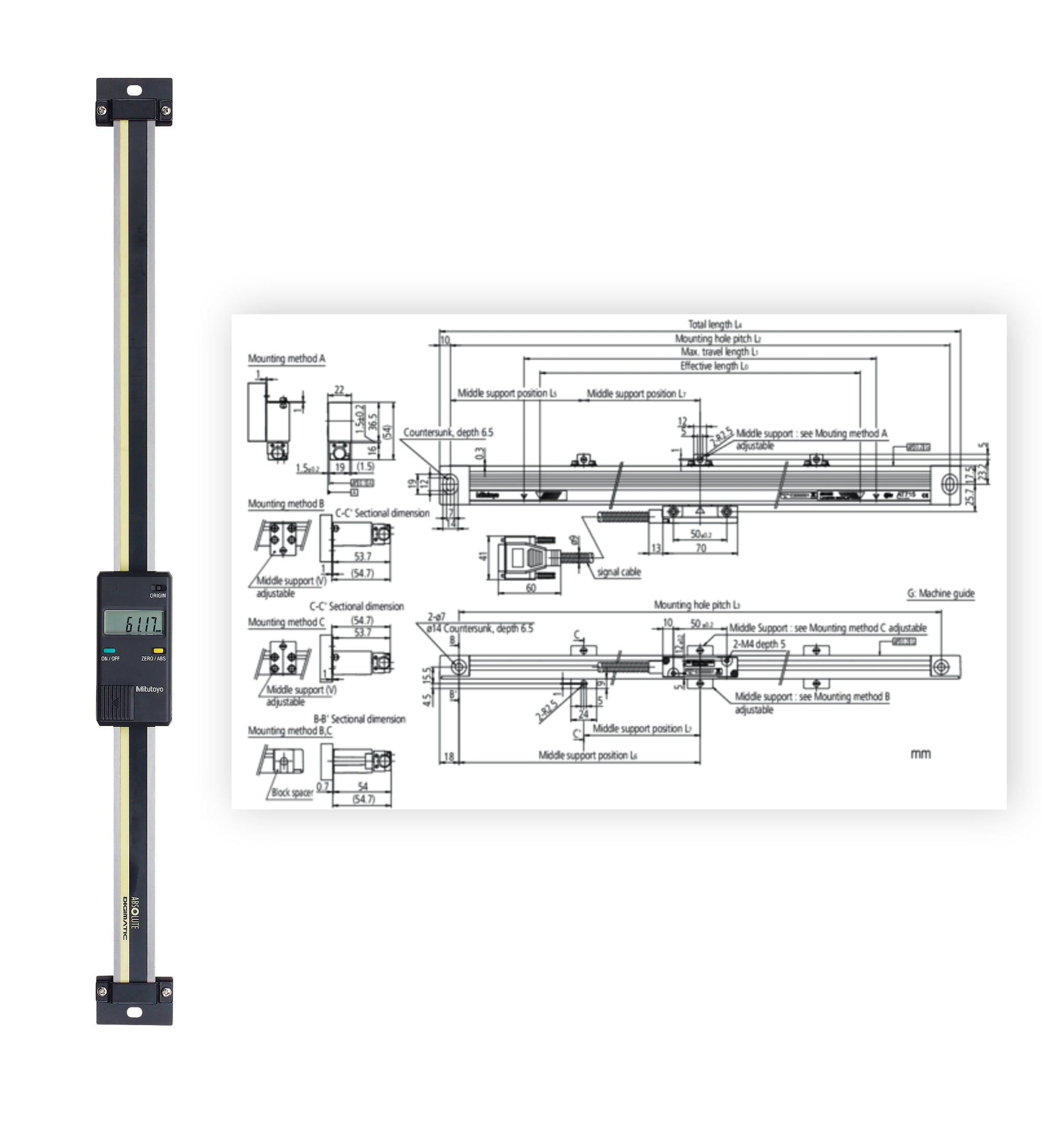 DIGIMATIC beépíthető tolómérő - függőleges