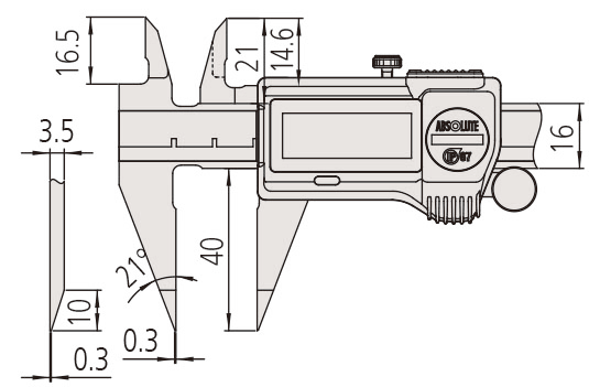 Mitutoyo - Digi.Pointed Jaw Caliper