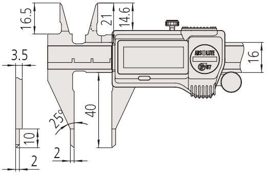 Mitutoyo Digitális Hegyes Tolómérő IP67 0-150mm USB (573-626-20)