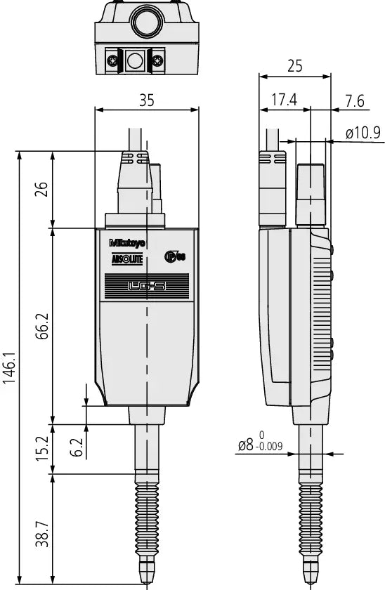 Mitutoyo 575-303 LGS-1012P ABSOLUTE Digimatic lineáris mérő, 0–12,7 mm