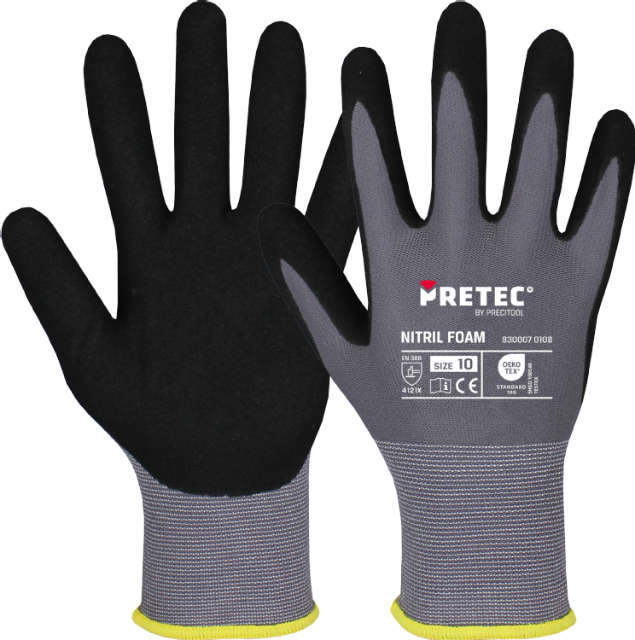PRETEC Nitril Foam Szerelőkesztyű – 830007 (7-11-es méret) - Precitool Webshop