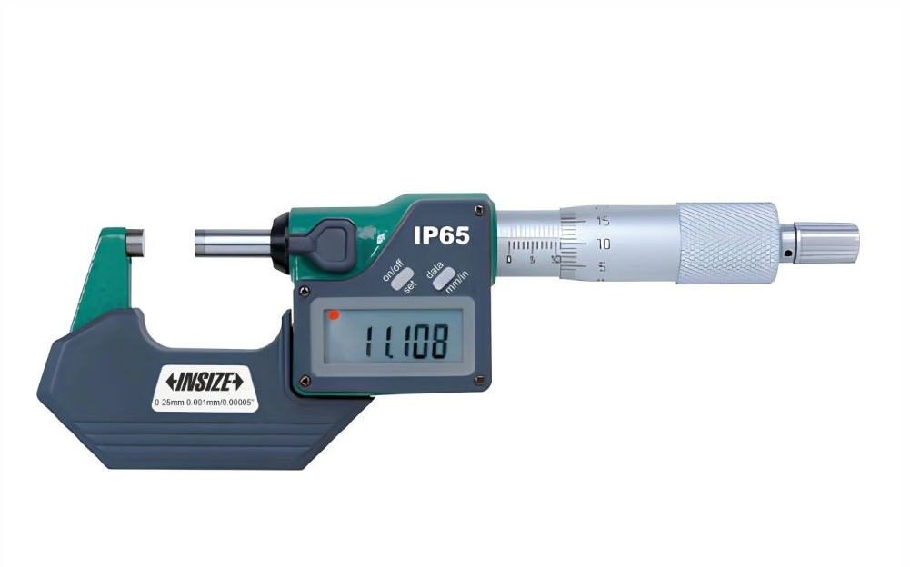 INSIZE 3101-25A 0-25mm/0-1" Digitális adatkimenetes IP65 vízálló külső mikrométer 0-25/0.001 mm