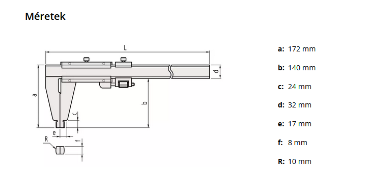 Mitutoyo - Nóniuszos tolómérő Nib Style Jaw 0-1000mm, 0.02mm, finomállítóval, Metric