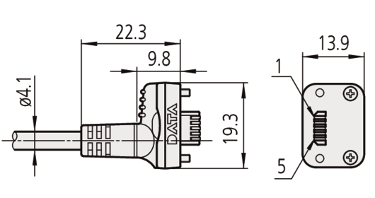 Mitutoyo DIGIMATIC jelkábel adatgombbal, 2 m (05CZA625)