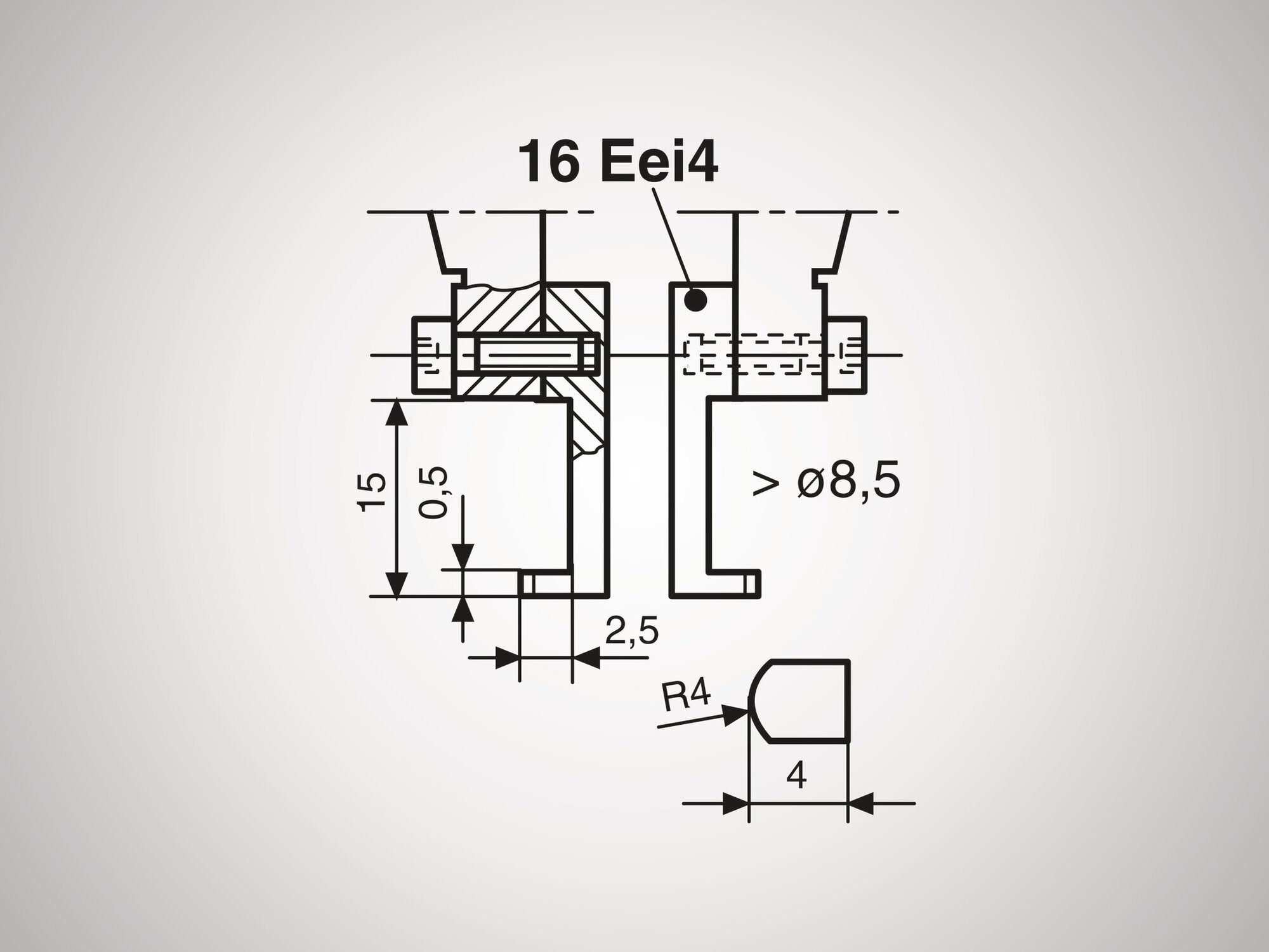 Mahr 16 Eei4 mérőbetét, min, D = 9 mm-től, belül