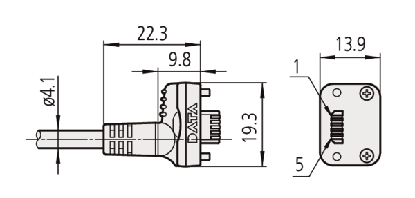 Mitutoyo - Jelkábel 1m, IP-66, -67,