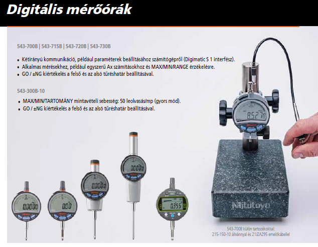 Mitutoyo ID-C Digitális Mérőóra Lapos Hátlappal 12,7mm (543-700B)