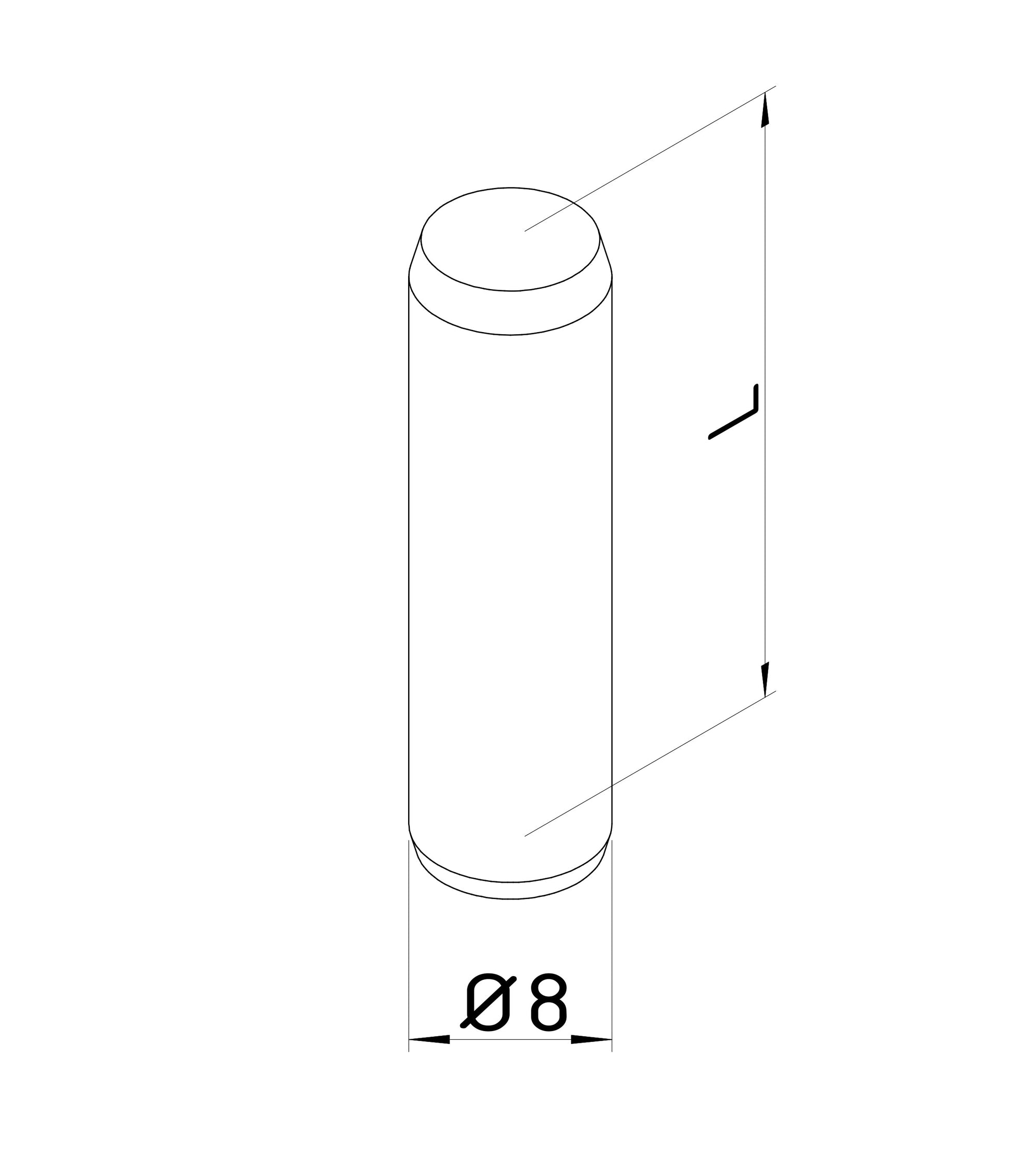 MITUTOYO K550000 Straight pin stopper ? 8 mm L = 30 mm CMM/Vision fixtures, eco-fix/eco-fix-plus/opti-fix series