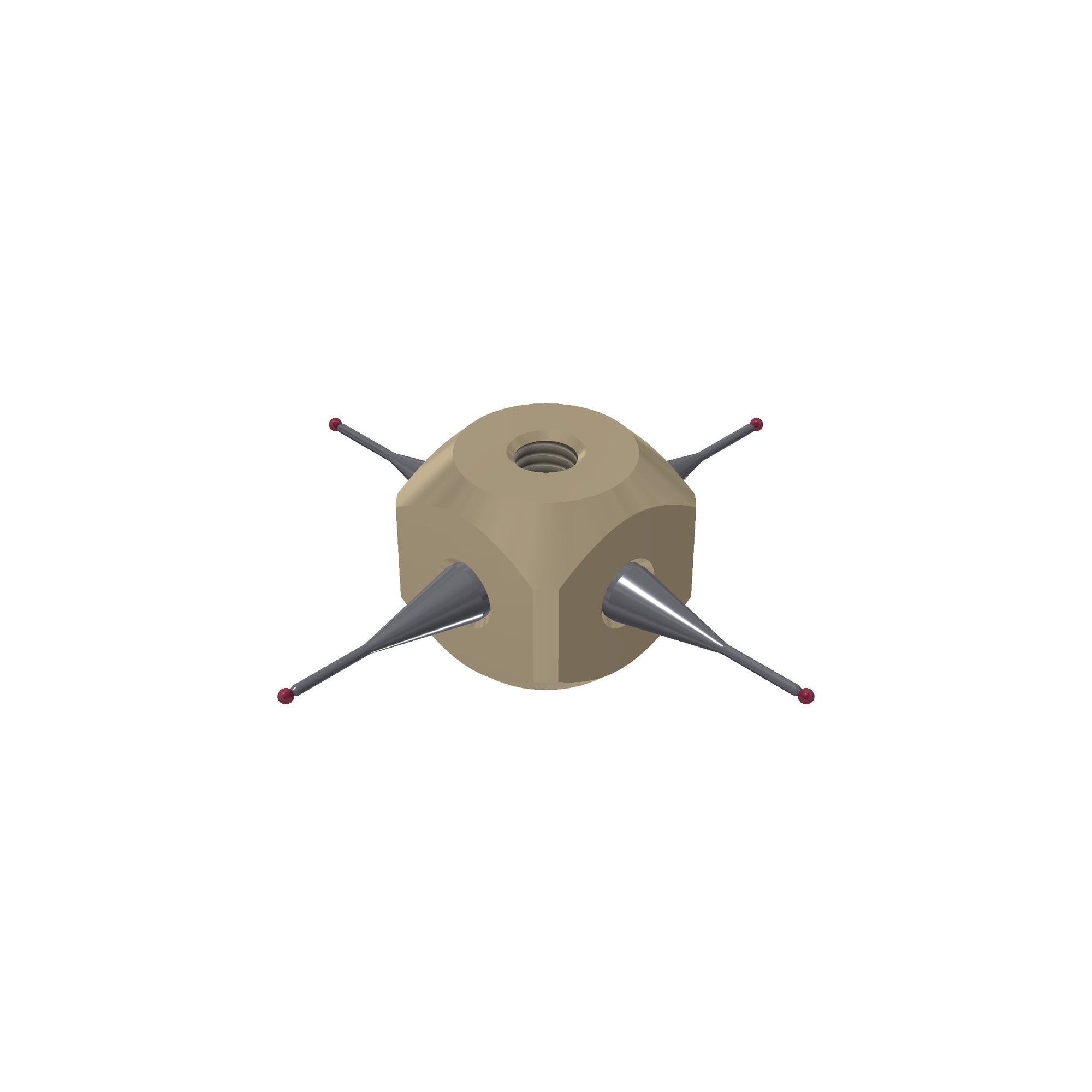 MITUTOYO K650114 4-way cube stylus M5 ruby ball ?1,0mm 04-M5-R1-L44-ML14,5-SWC0,7-BTi