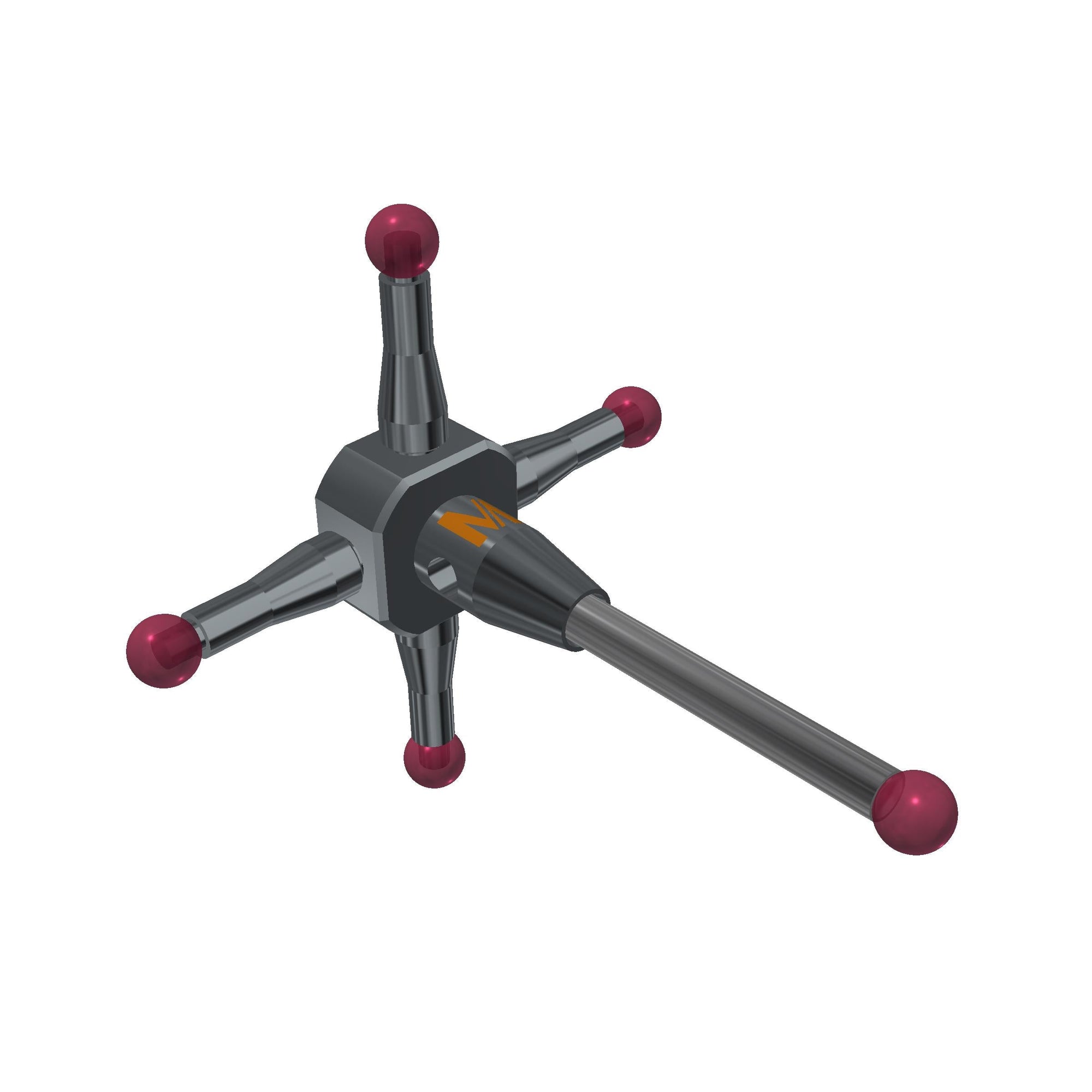 MITUTOYO K651053 5-way stylus M2 ruby ball ?2,0mm 04-M2-R2-L18-ML5,25/16,5-SWC1,4/2-BS