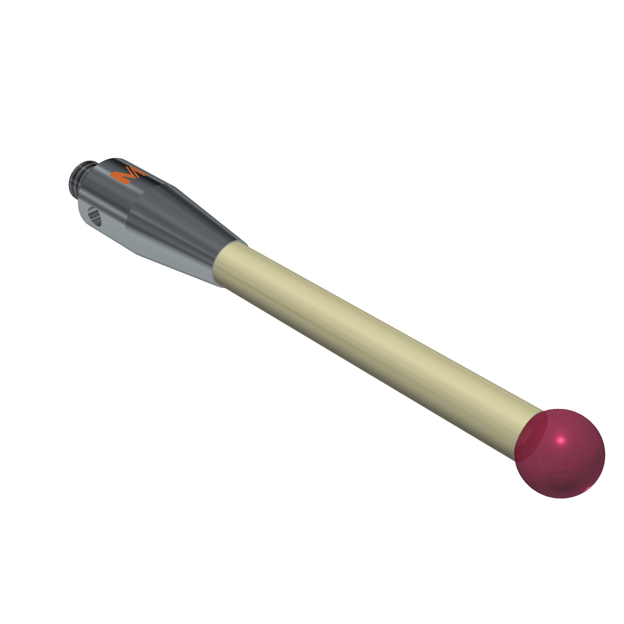 MITUTOYO K651555 Machine tool stylus M4 ruby ball 6,0mm 01-M4-R6-L50-ML38,5-CER4,5-BS7-components vacuum brazed